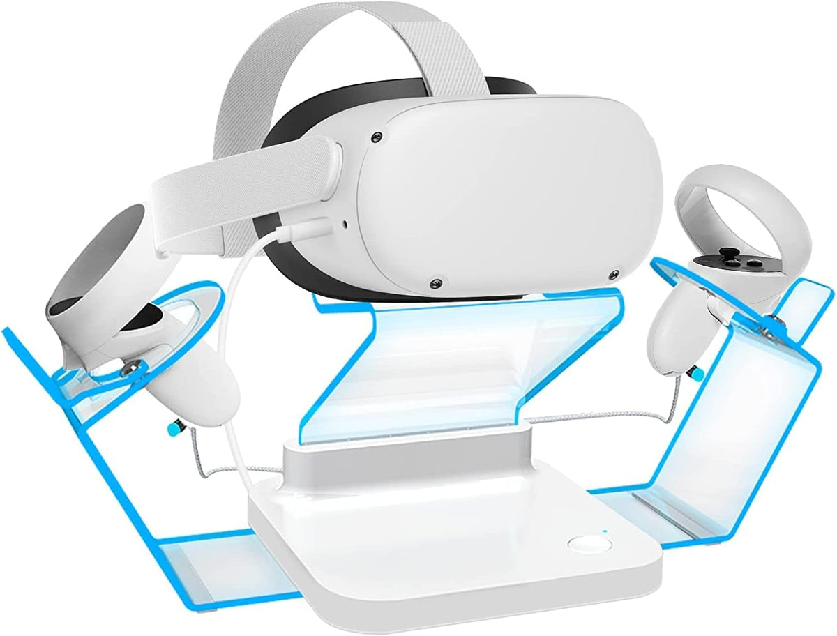 Charging Dock for Oculus Quest 2 Headset and Controllers with LED Lights, Rechargeable Batteries and Charger Cable Pack of 2 A78655
