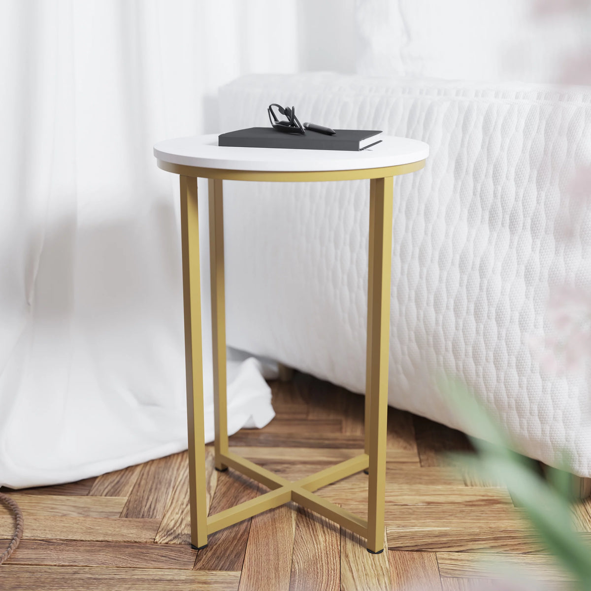 White Laminate 3 Piece Coffee and End Table Set F28583