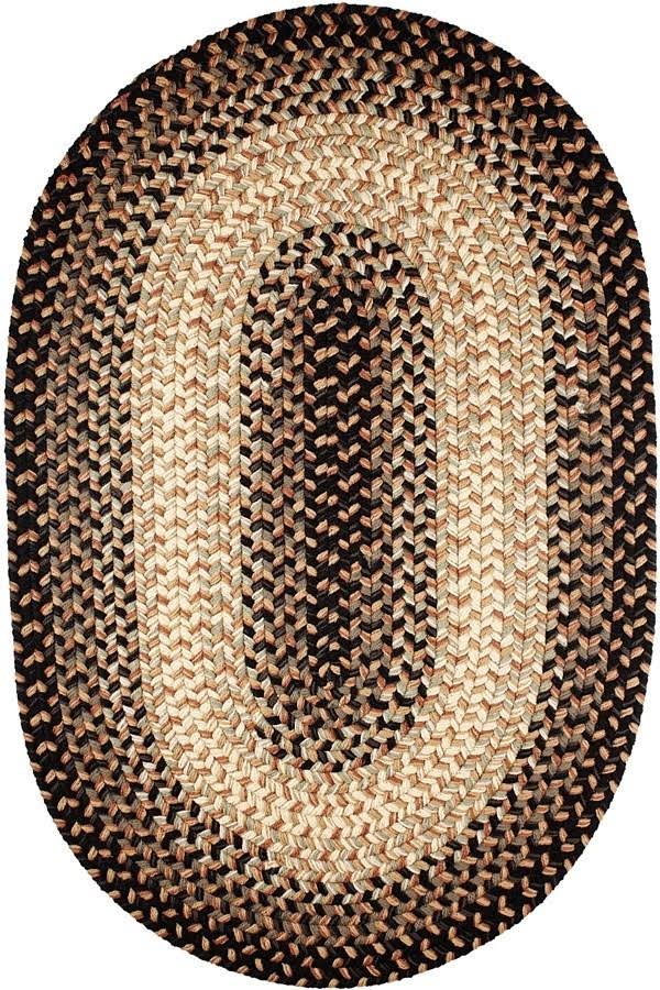 Charcoal Oval Braided Rug T1489