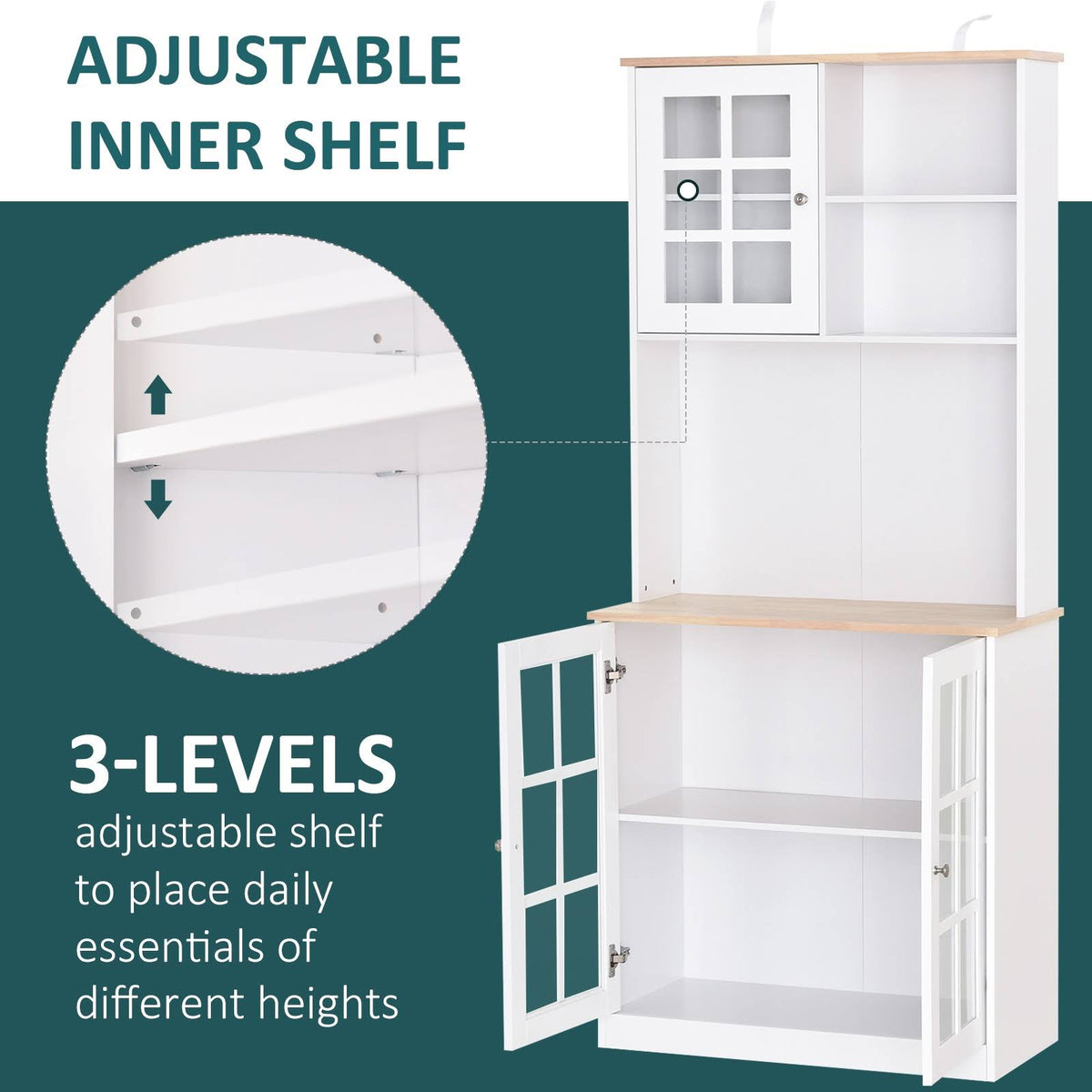 White Kitchen Pantry Cabinet W8659