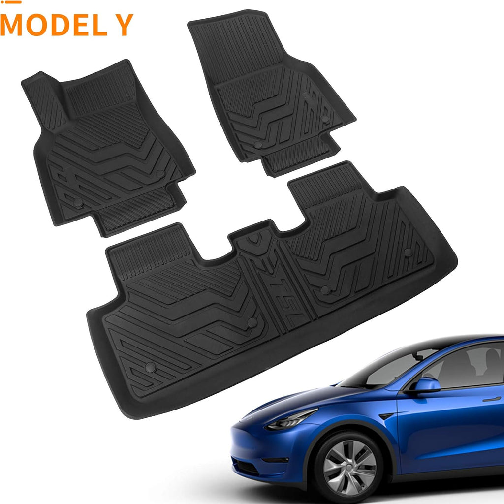 Tesla Model Y All Weather Trunk Mats Cargo Liners Set of 3 H34580