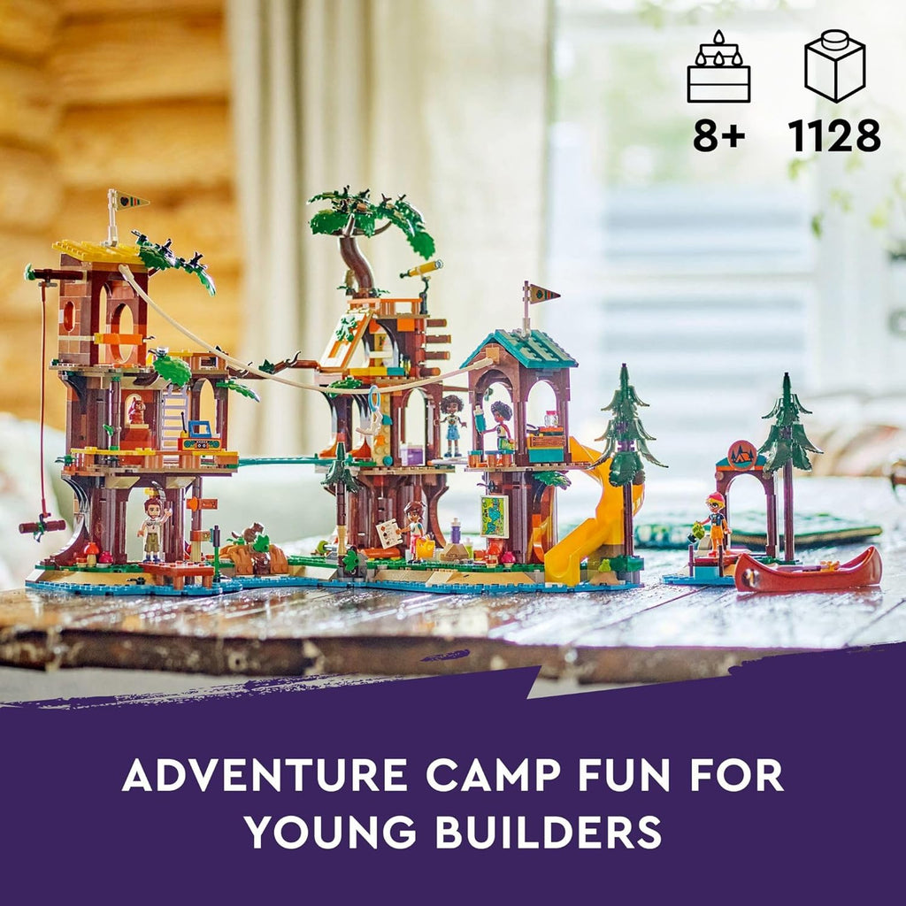 LEGO Friends Adventure Camp Tree House Toy with Doll Accessories, Outdoor Toy Playset for Kids with 5 Mini Dolls and 5 Animal Figures M533010