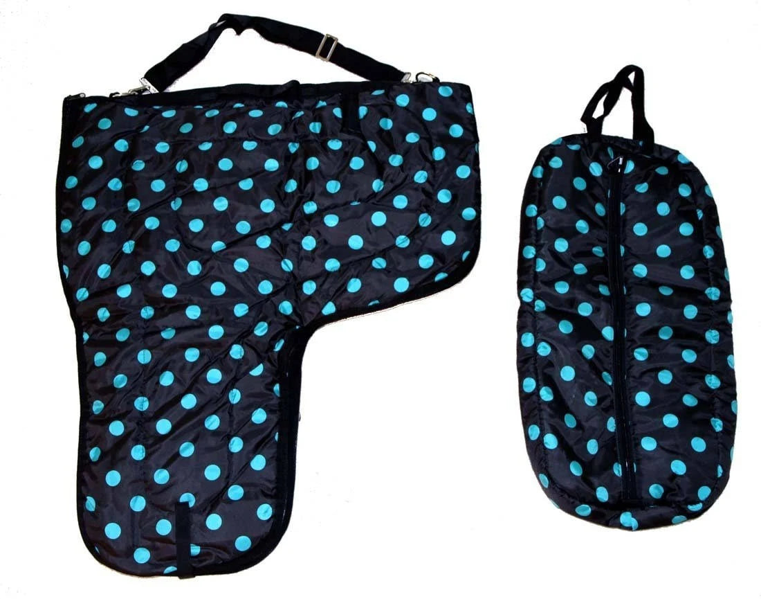 Turquoise Polka Dots 420D Padded Saddle Carrier Bag A55081