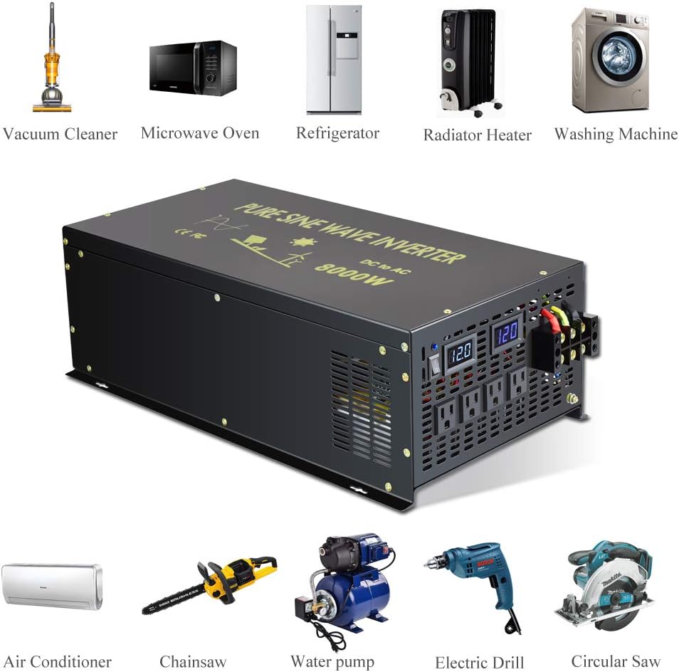8000 Watt Pure Sine Wave Inverter 48V DC to 120V AC O63050