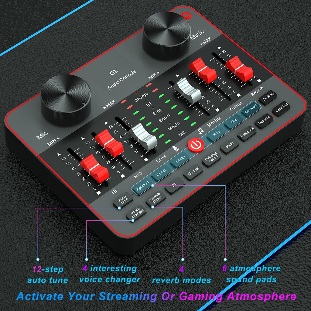 Podcast Equipment Bundle with Two Studio Condenser Microphones and Audio Interface Sound Board X558956