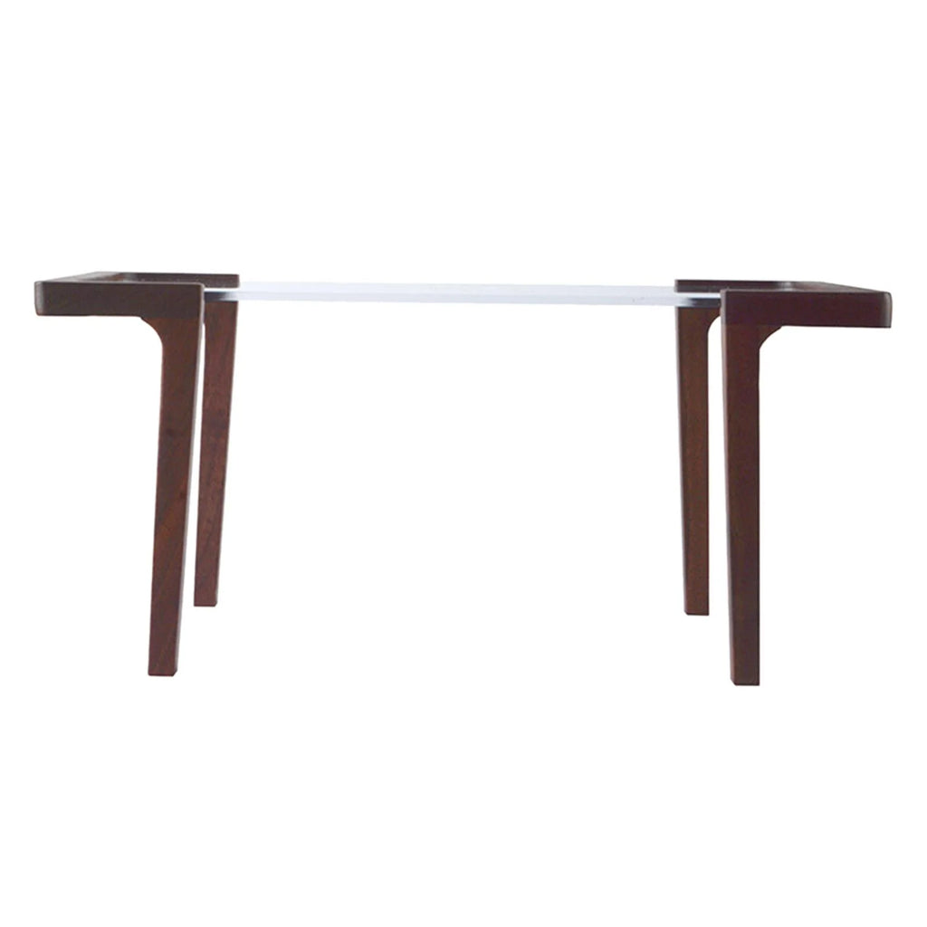 Walnut Acrylic Tabletop Dollhouse Furniture Table, 25cmx12.6cmx11.7cm R778