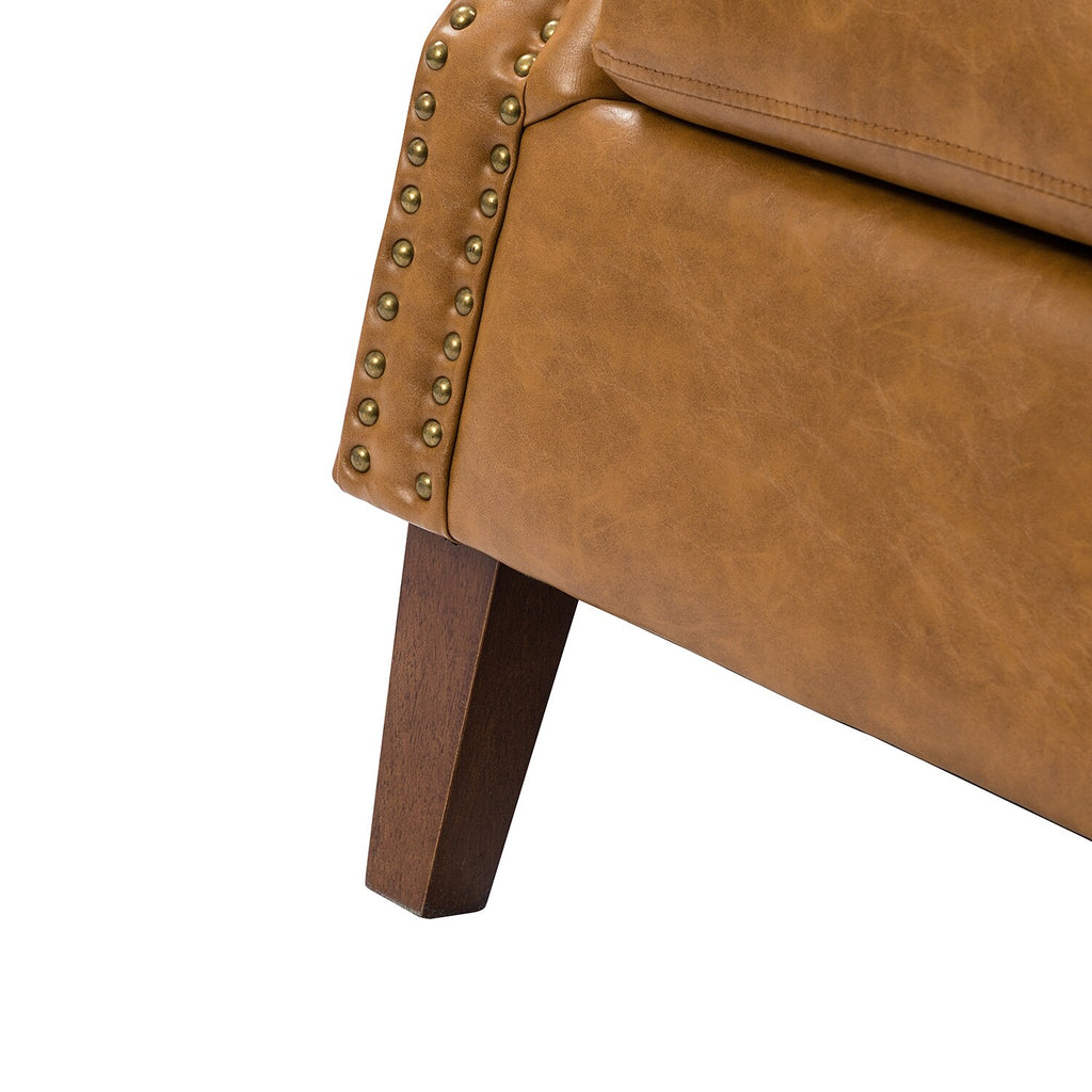 Faux Leather Arm Chair with Nailhead Trim and Rolled Arms Set of 2 F488140