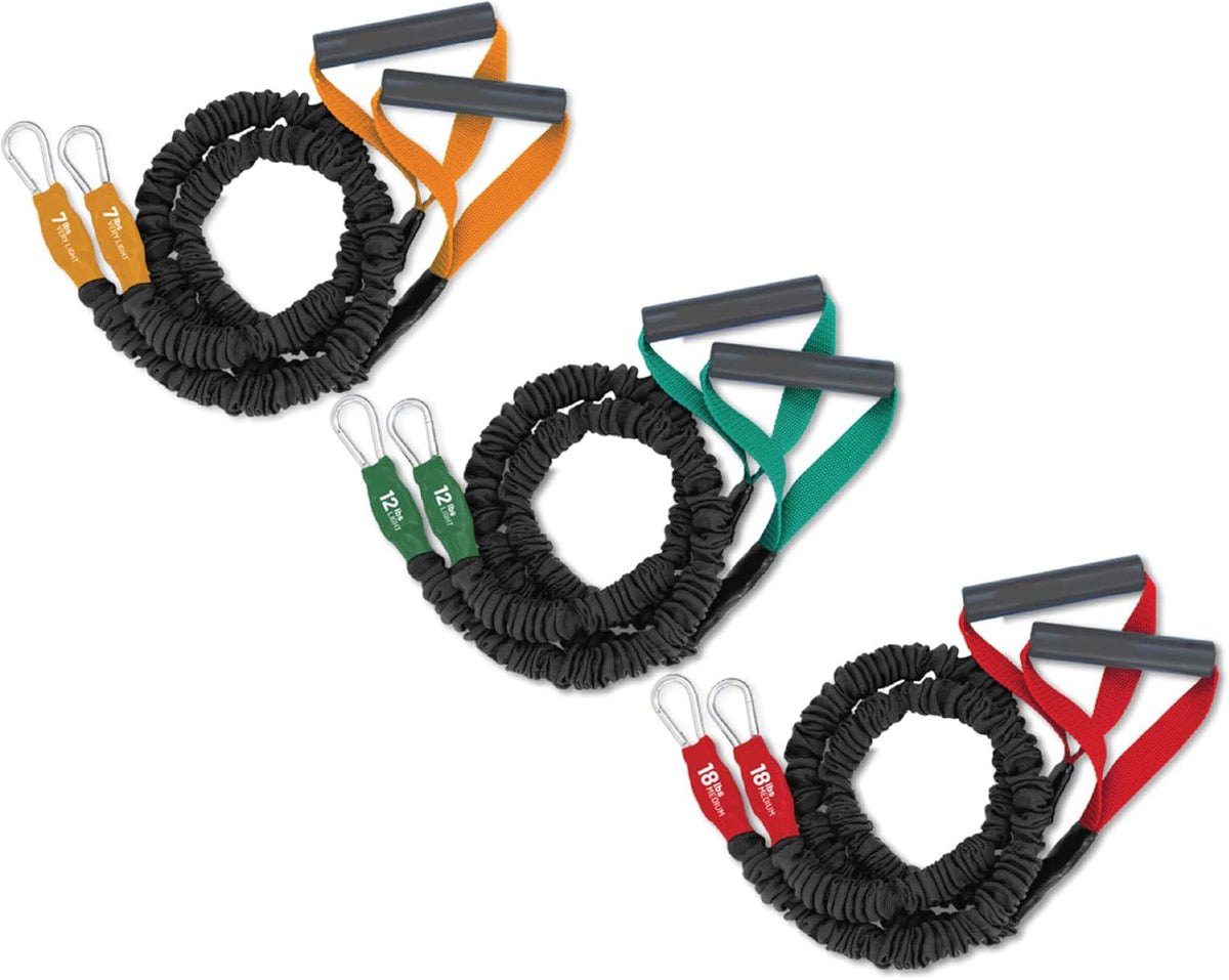 Resistance Bands Exercise Cords Three Sets 2-7, 12, 18 Pounds Q69127