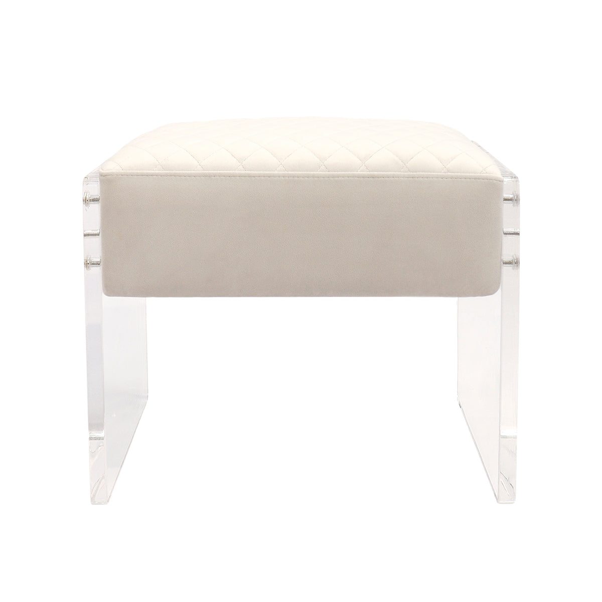 Ivory Velvet Stool E11739