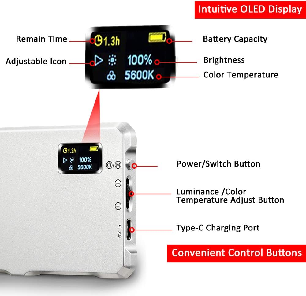 Portable LED Video Light with Rechargeable Battery K427314