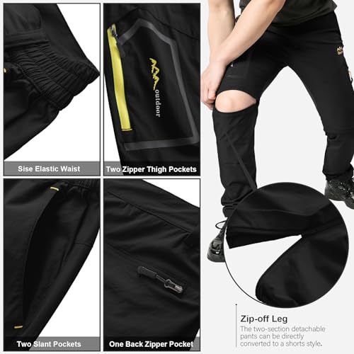 Mens Hiking Stretch Pants Convertible Quick Dry Lightweight Zip Off Outdoor Pants Y124426