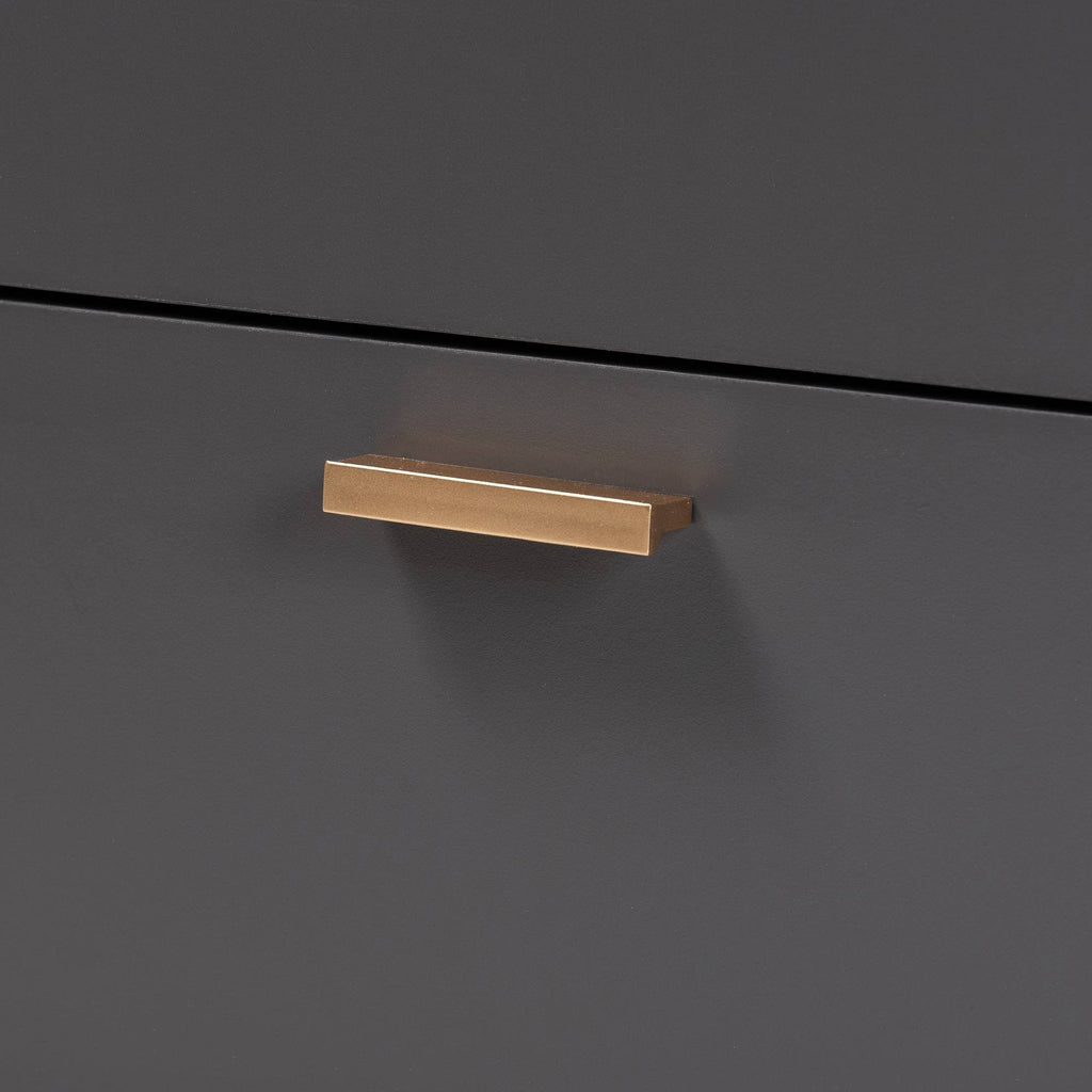 Dark Grey and Gold Finished Wood 2-Door Sideboard Buffet Y443682