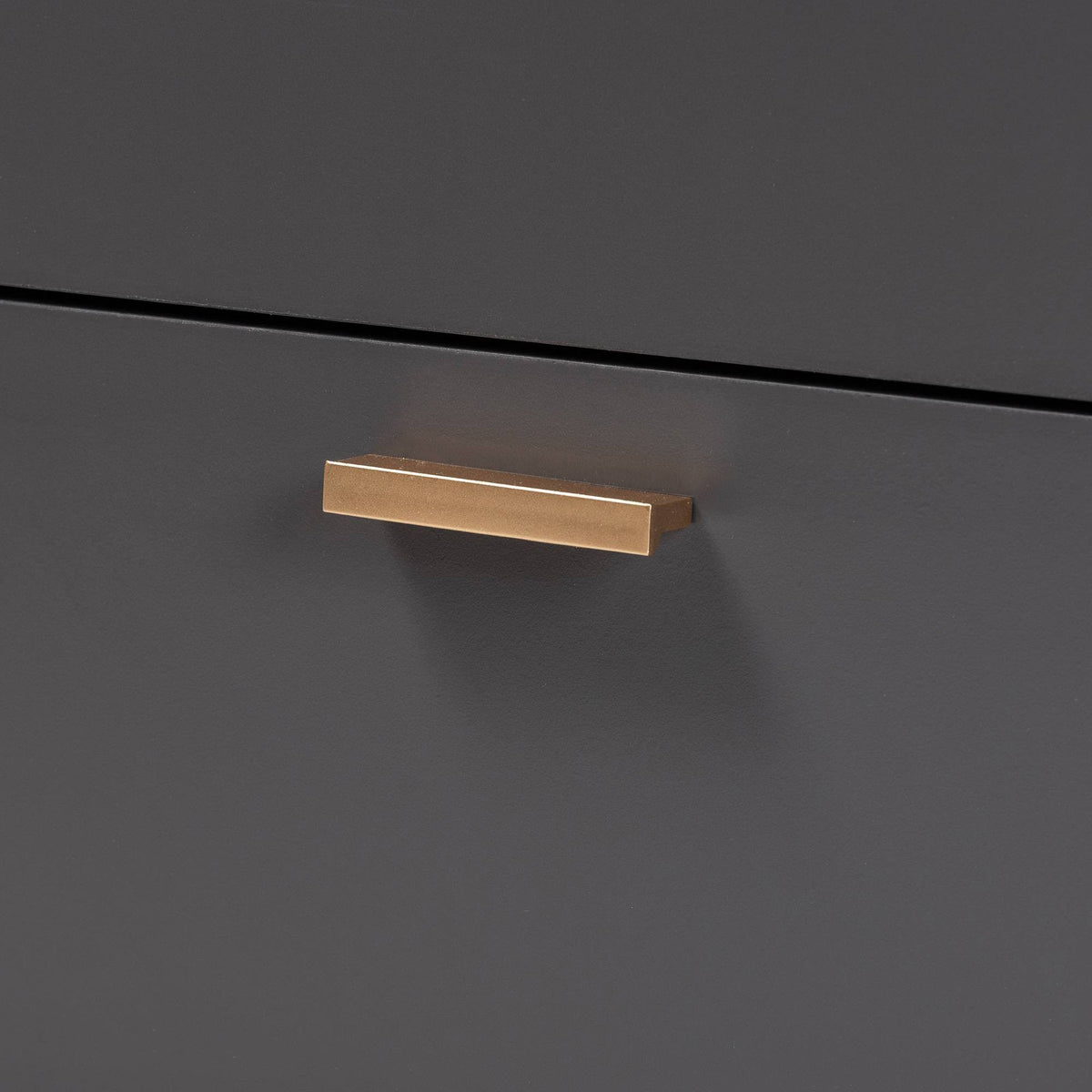 Dark Grey and Gold Finished Wood 2-Door Sideboard Buffet Y443682