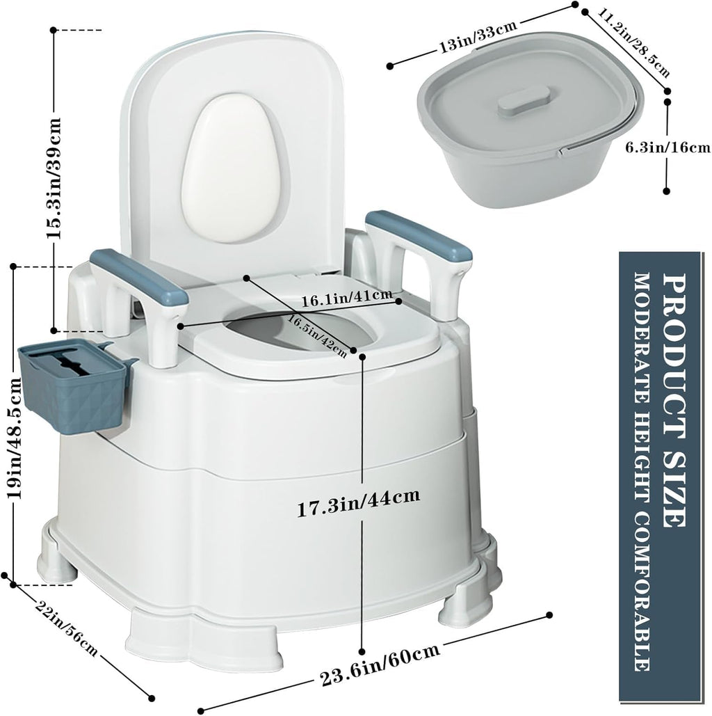 Detachable Armrests Height Adjustable Heavy Duty Commode N4148