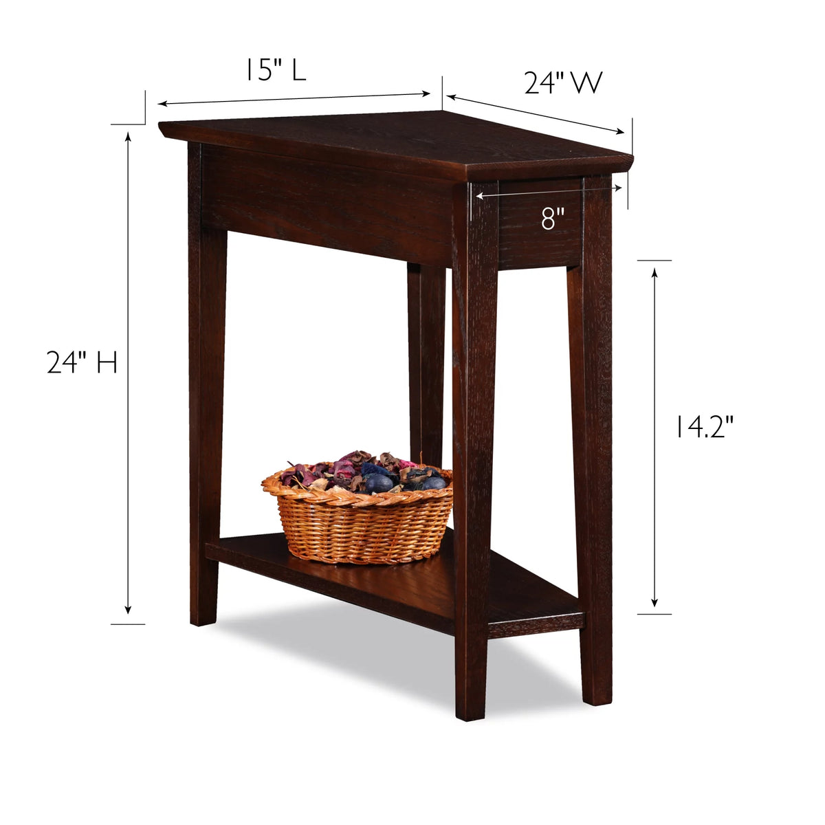 Compact Recliner Wedge Table in Chocolate Oak V45289