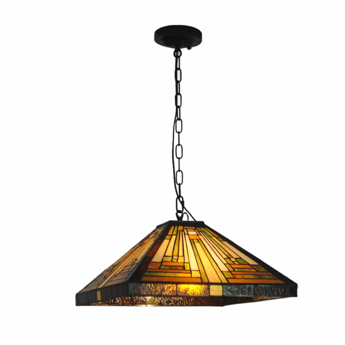 Vintage Stained Glass Pendant Lamp Ceiling Fixture G462742