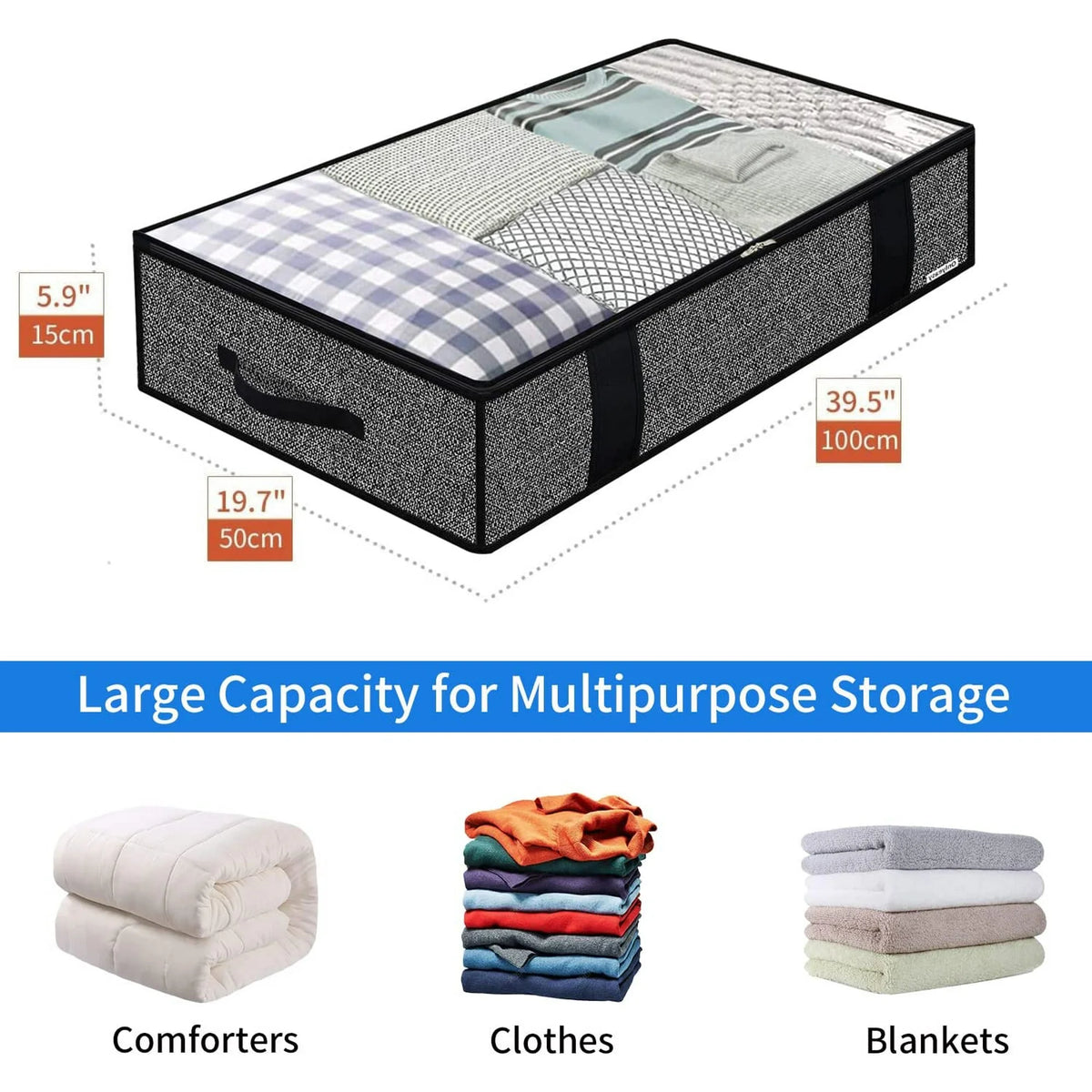 Breathable Zippered Storage Bag with Clear Window E1675