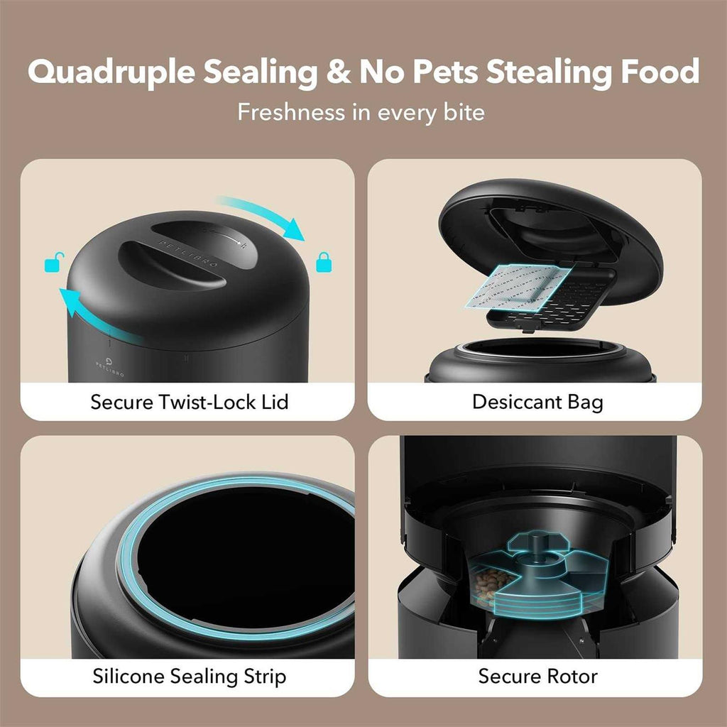Automatic Cat Food Dispenser 5L with 2 Stainless Bowls B16585