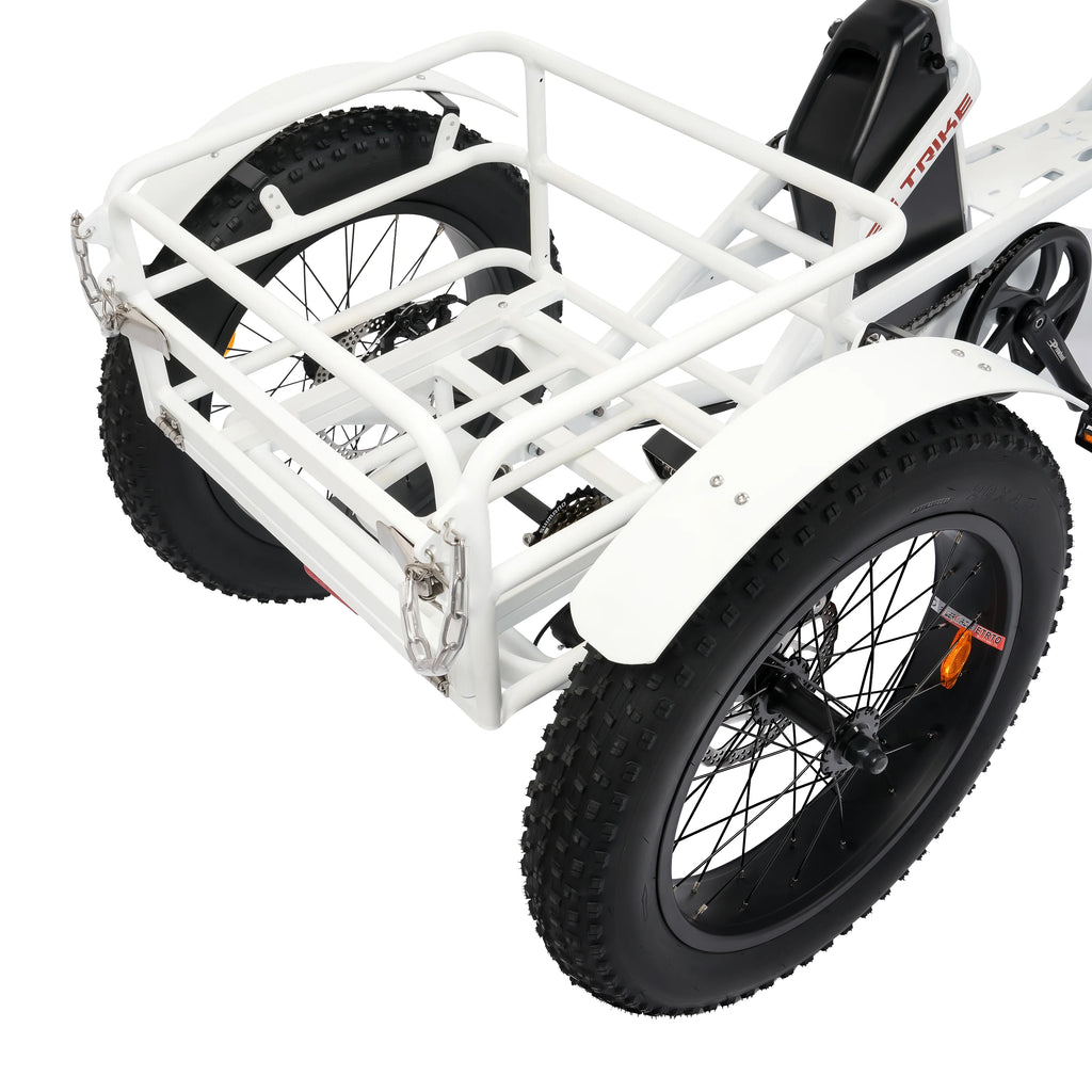 Electric Tricycle Fat Tire 750W 48V White R9242
