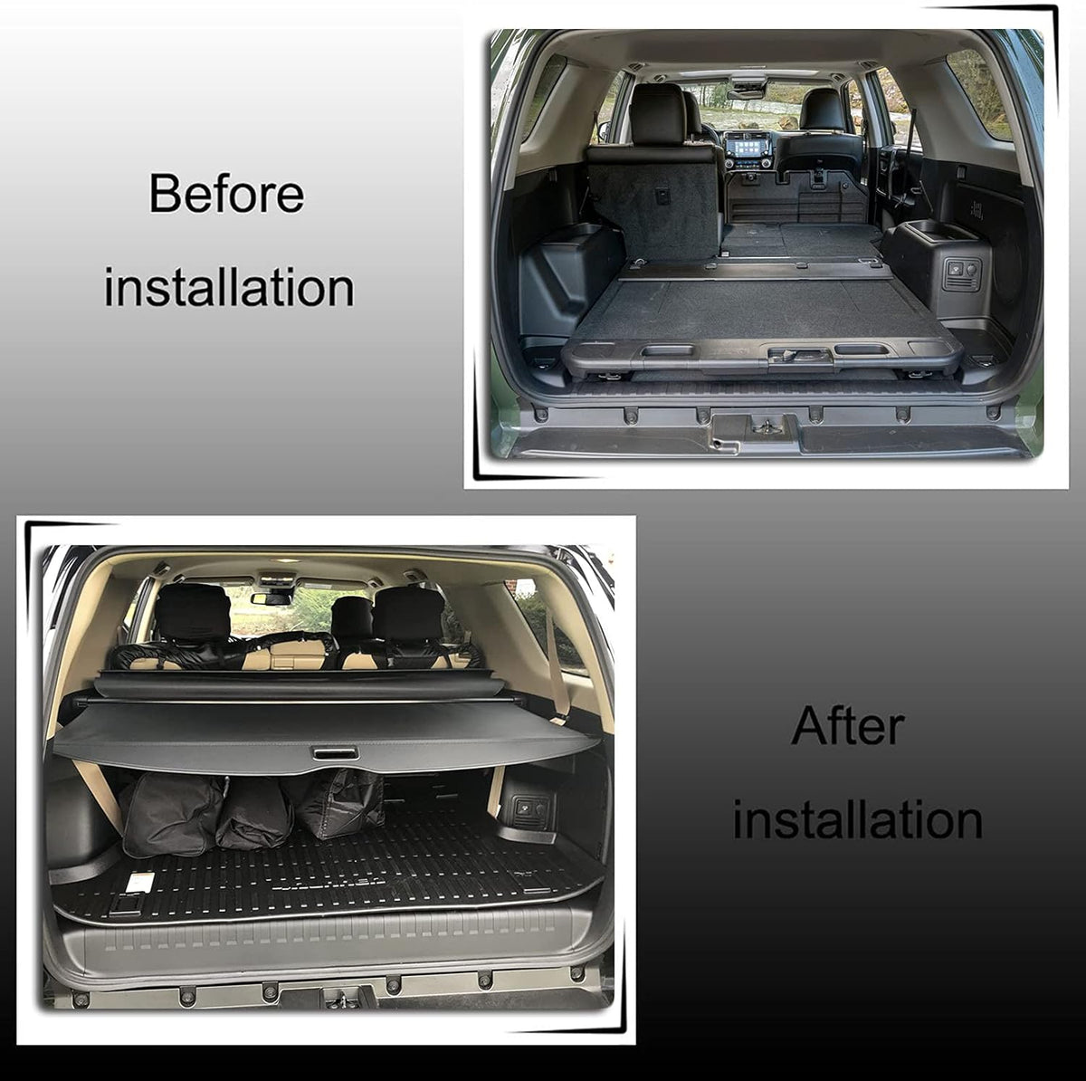 Black Retractable Cargo Cover Y8252