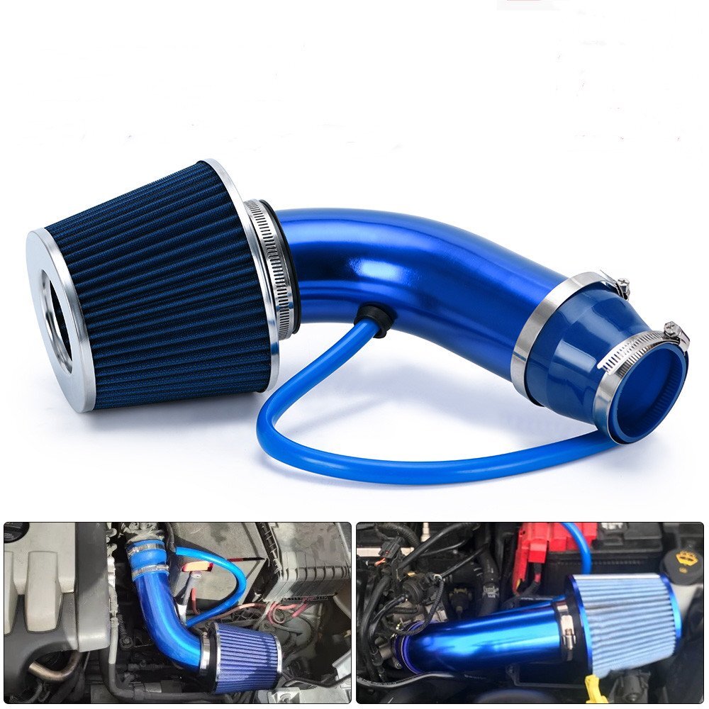 Blue Cold Air Intake Filter Kit Pipe Hose System Car Auto Part F550
