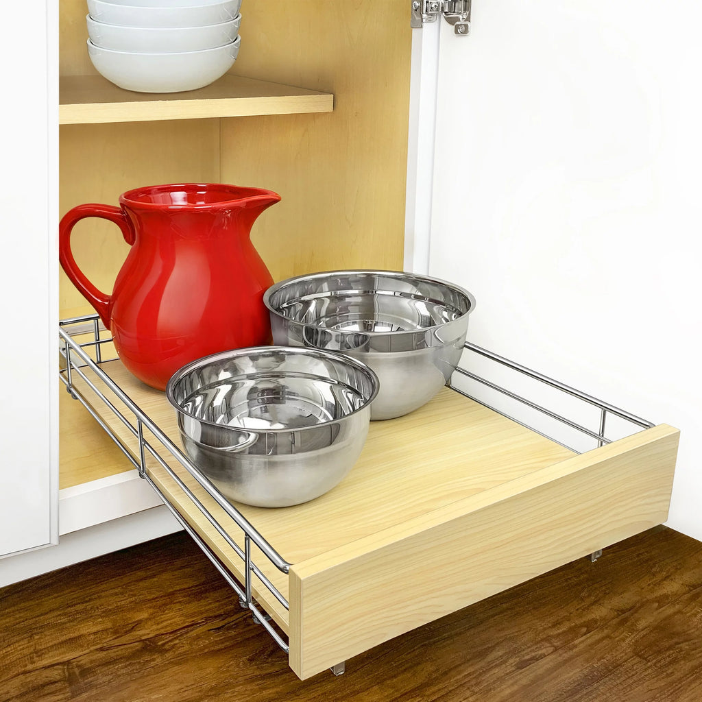 14"W x 21"D Chrome Pull Out Cabinet Organizer Z2643