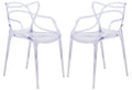 Clear Stackable Plastic Dining Armchair Set of 2 Y2169