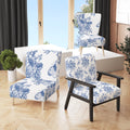 Blue Flowers and Butterflies Upholstered Accent Chair and Arm Chair O66099