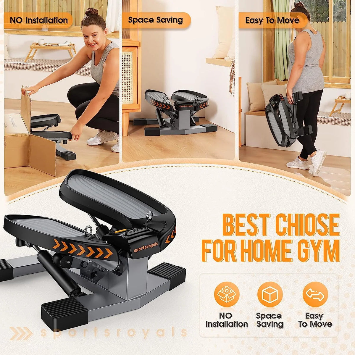 Portable Stair Stepper with Resistance Band Z26690