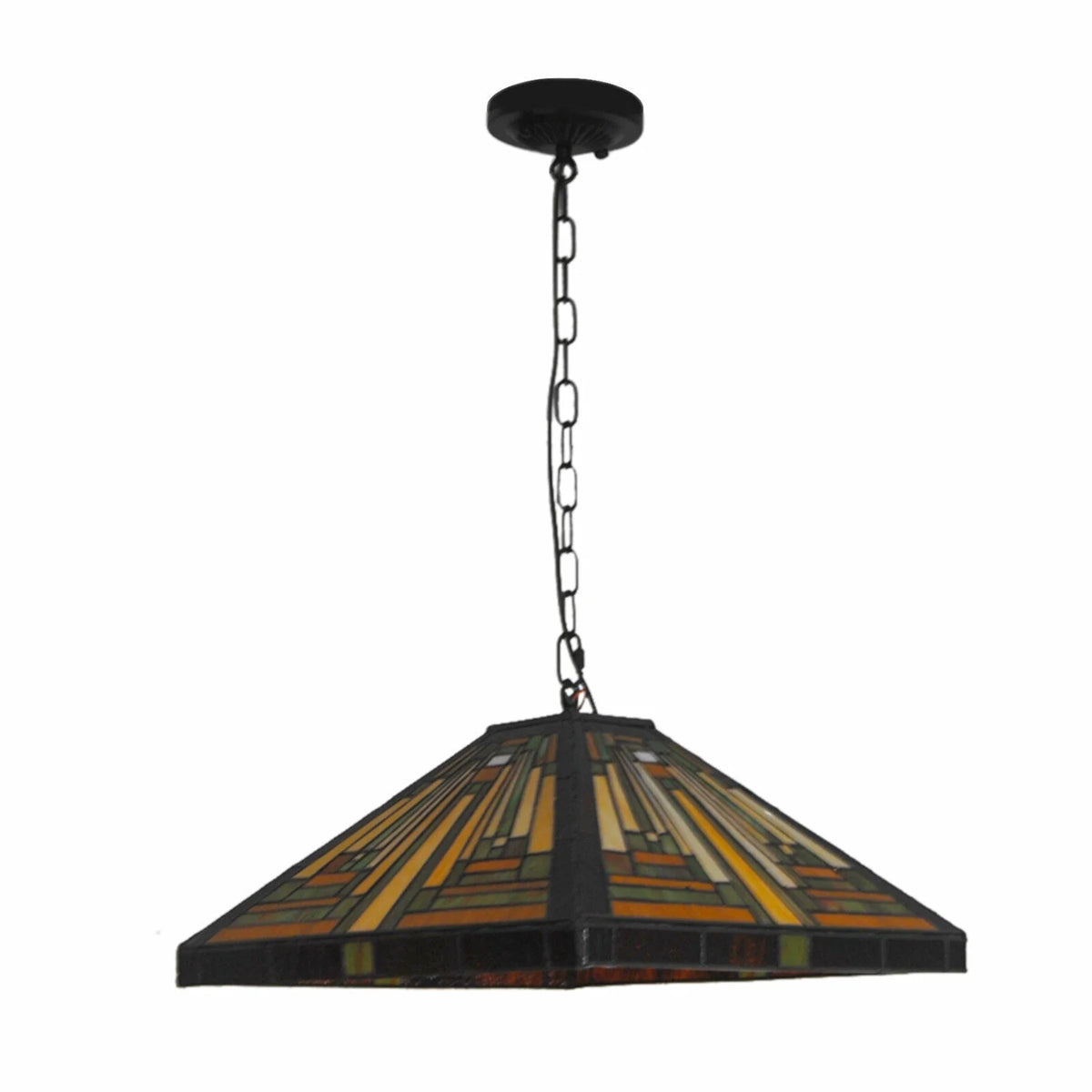 Vintage Stained Glass Pendant Lamp Ceiling Fixture G462742