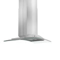 30 in. 400 CFM Convertible Island Mount Range Hood with 2 LED Lights in Stainless Steel with Curved Glass E16042