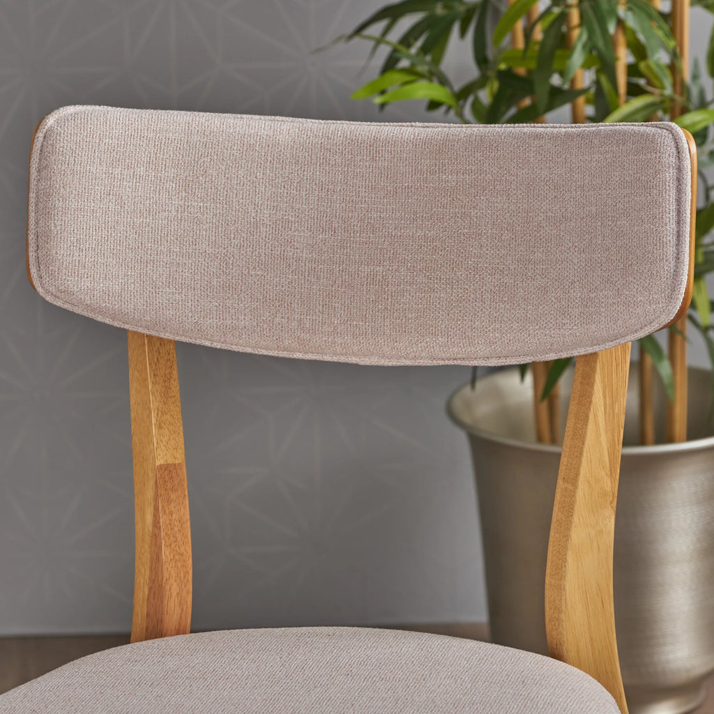 Light Beige Fabric Dining Chairs Q608