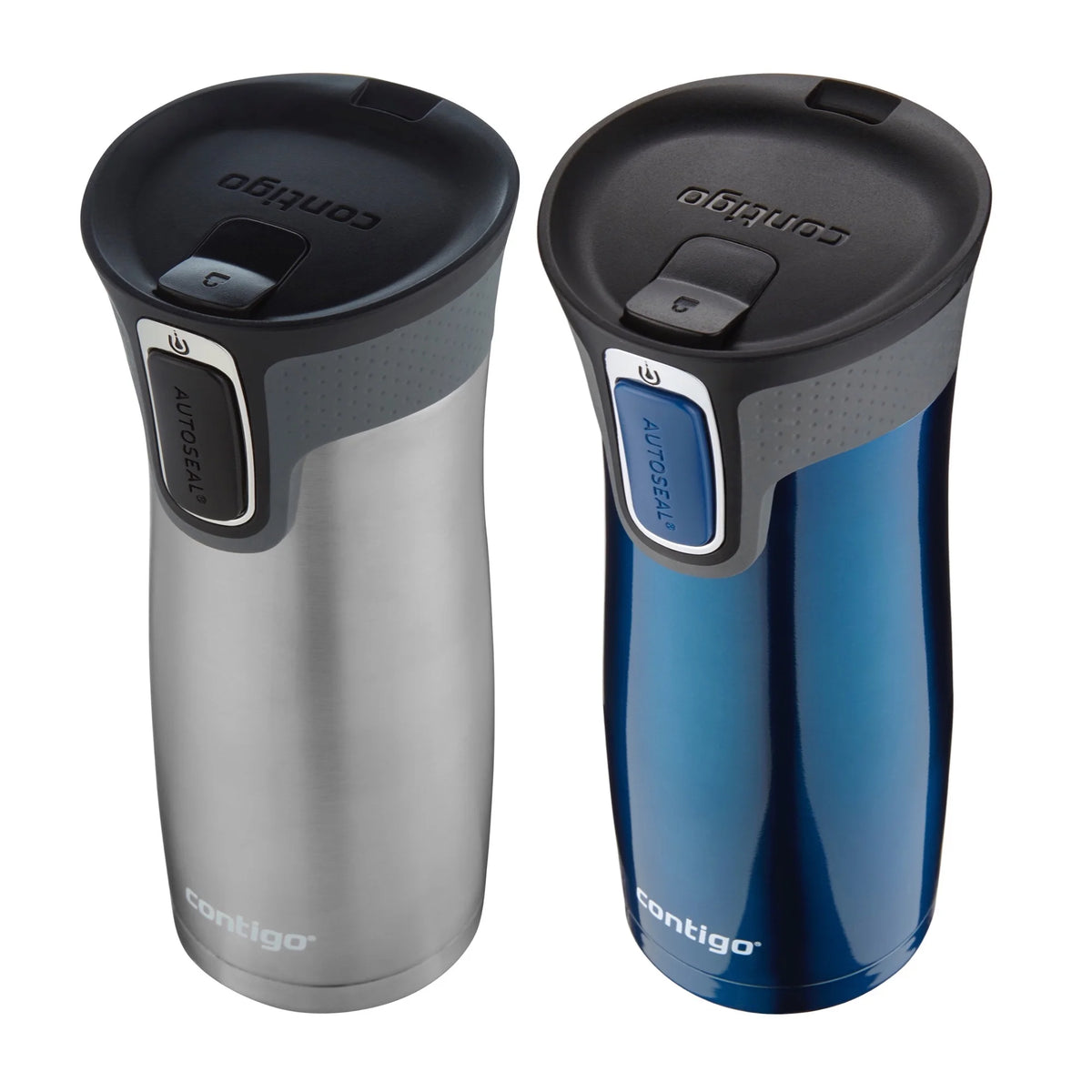 16 Oz Vacuum-insulated Stainless Steel Travel Mug, 2-Pack V75857