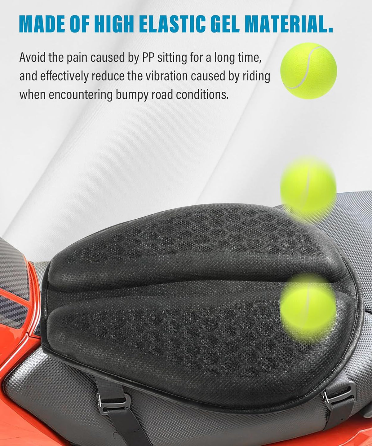 Motorcycle Gel Seat Pad with 3D Honeycomb Breathable Seat Cover P7682