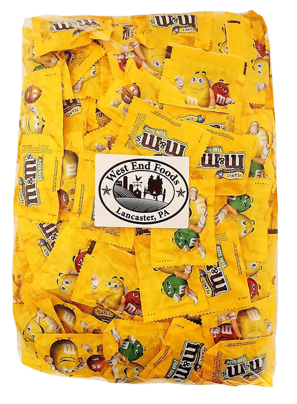 M&M's Peanut Chocolate Candy Fun Size Snacks, 5 LBs Bundle D184