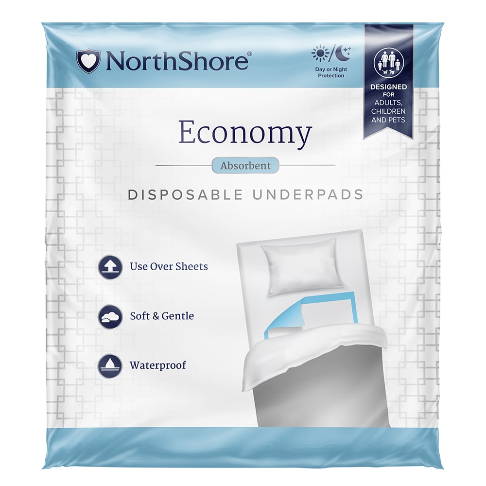 Economy Disposable Underpads, Small, 17x24 in., Case/200 T194182