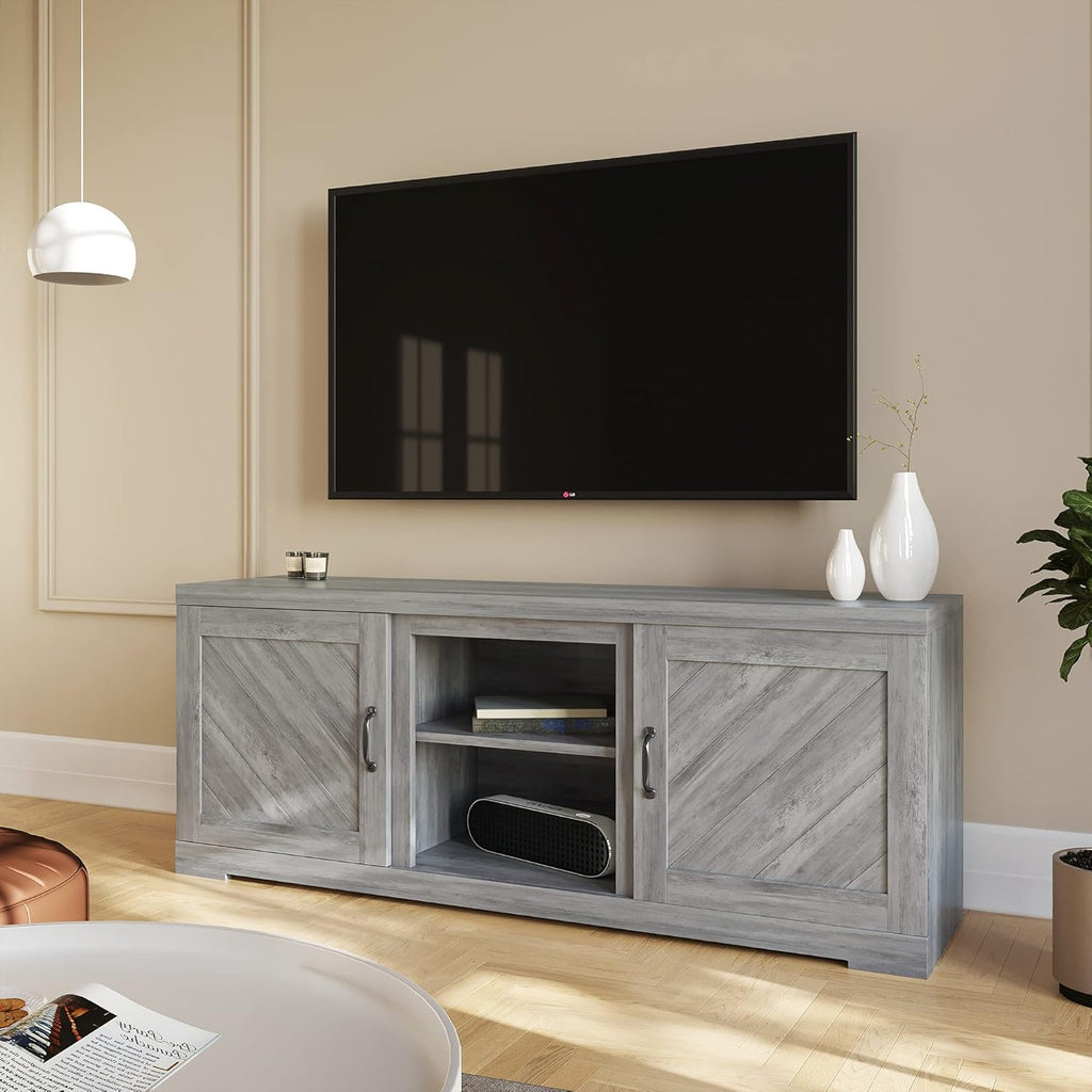 Electric Fireplace TV Stand with Storage Cabinets and Infrared Heater A164332