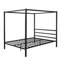 Queen White Metal Canopy Platform Bed U618660