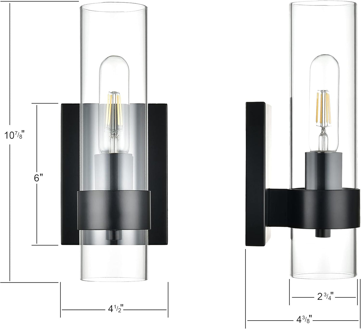 Black Glass Wall Sconce Z8092