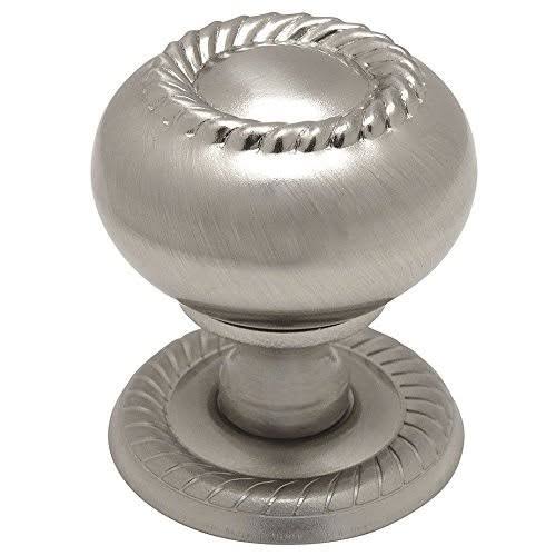Satin Nickel Cabinet Hardware Knob with Matching Backplate - 25 Pack F507