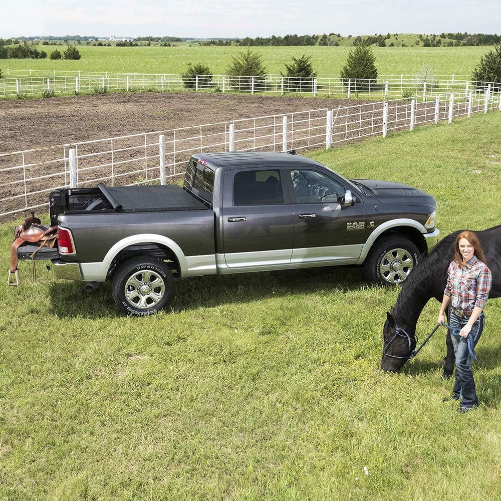 Soft Roll Up Truck Bed Tonneau Cover for Nissan Titan 5' 7" Bed G3340