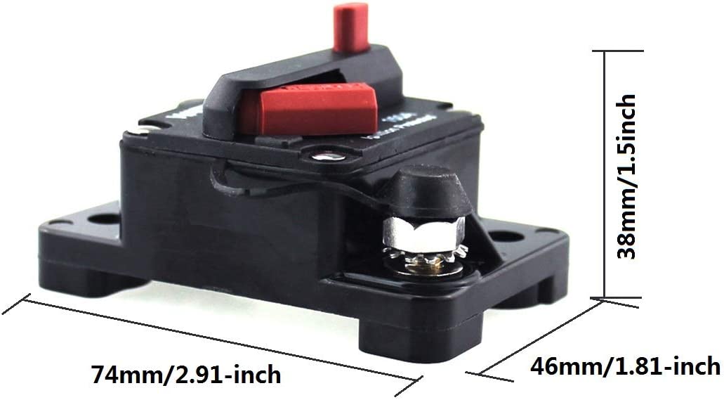 100 Amp Circuit Breaker 30A-300A with Manual Reset Waterproof Inline Fuse L583