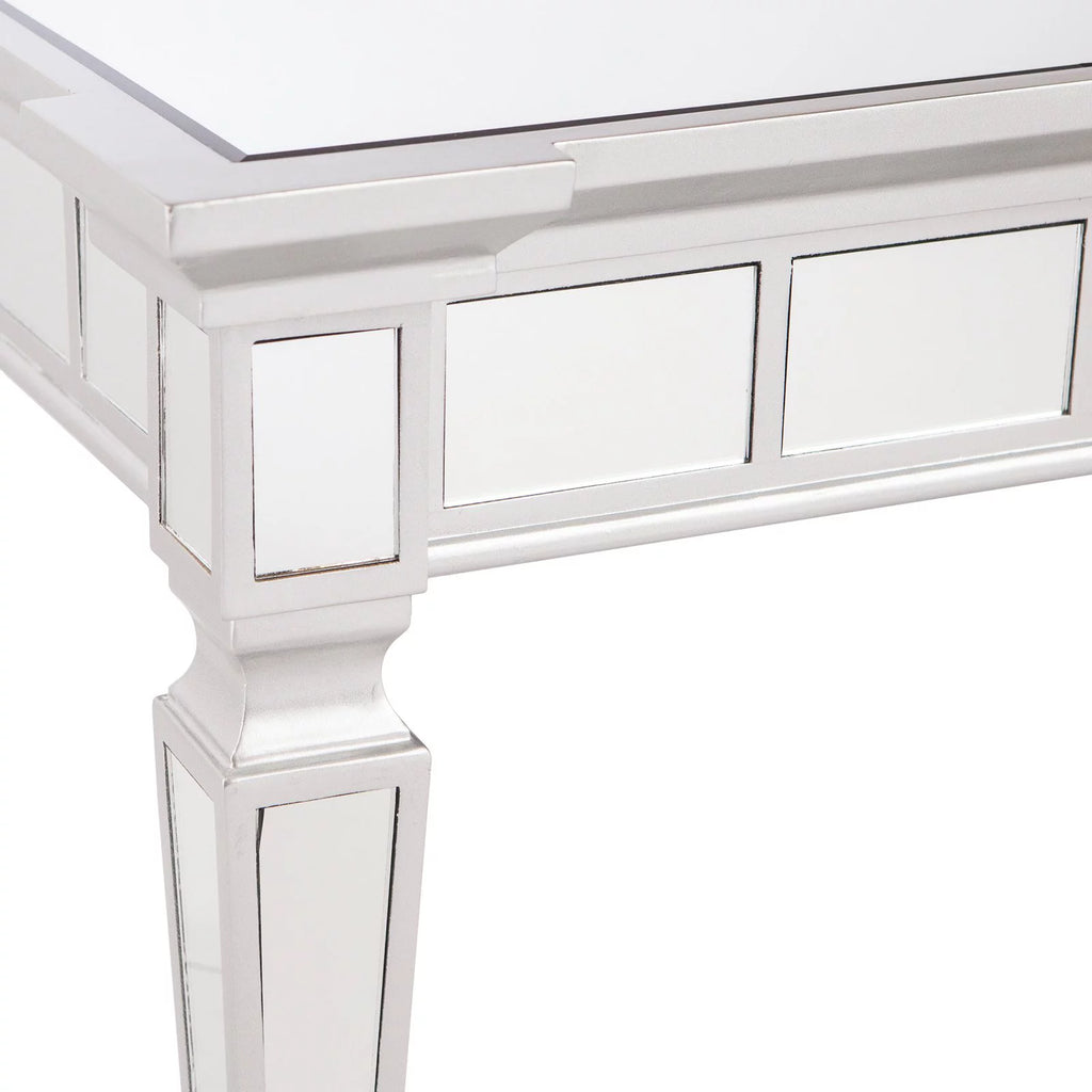 Square Mirrored Wood End Table O544