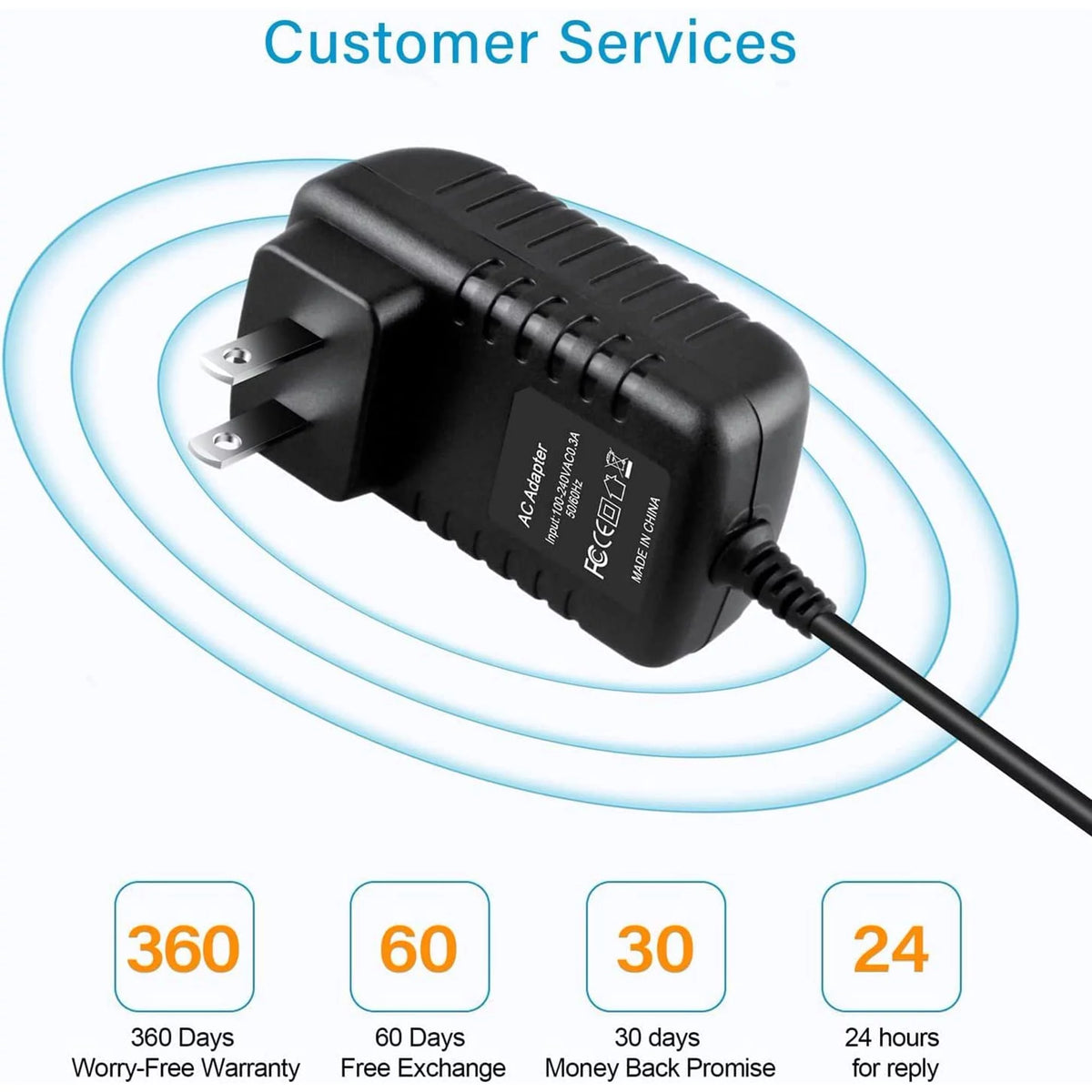 AC/DC Adapter Power Supply Cord J1378