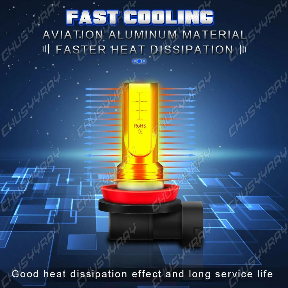 6x LED Headlights Hi/Low Beam Fog Light Bulbs 6000K U4497