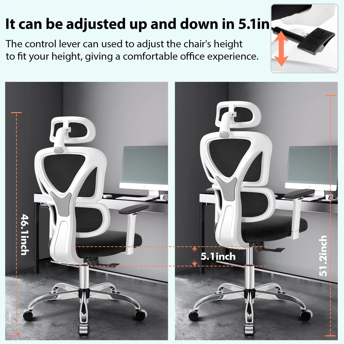 Black High Back Ergonomic Office Chair with Lumbar Support I92433