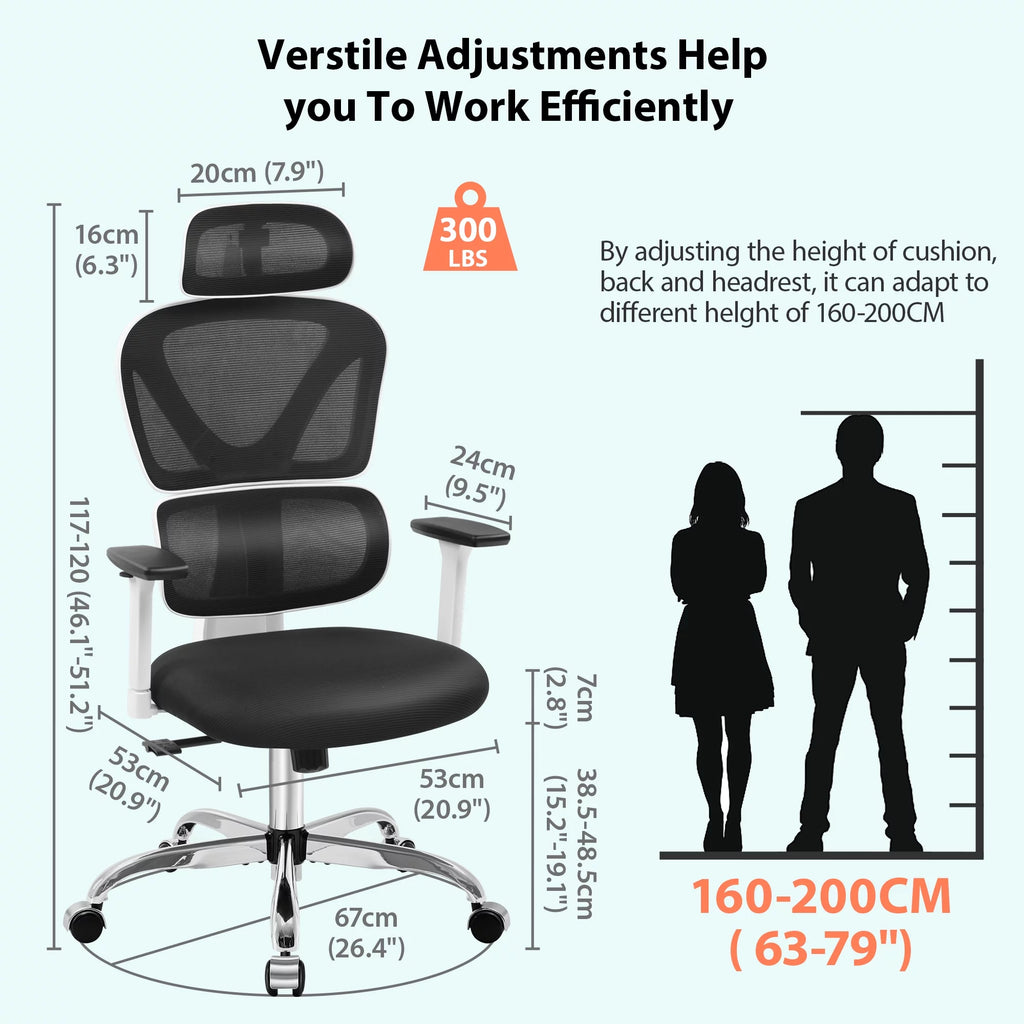 Black High Back Ergonomic Office Chair with Lumbar Support I92433