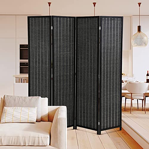 Black 6 Panel Folding Room Divider, 17.7" Wide G115094