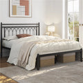 Queen Black Metal Bed Frame with Headboard Z62435
