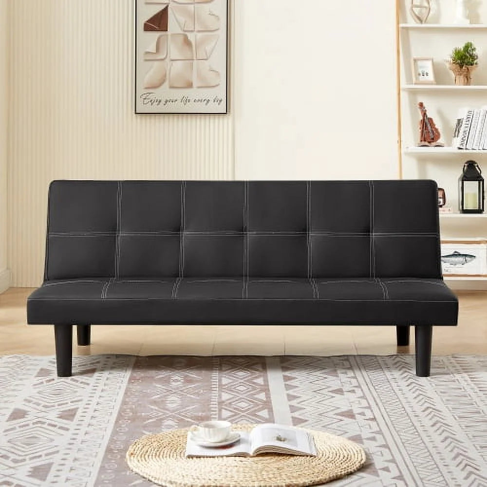 Black Velvet Convertible Sofa Bed V33578